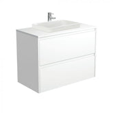 Fienza 900mm Sarah Semi Inset Double Draw Wall Hung Vanity